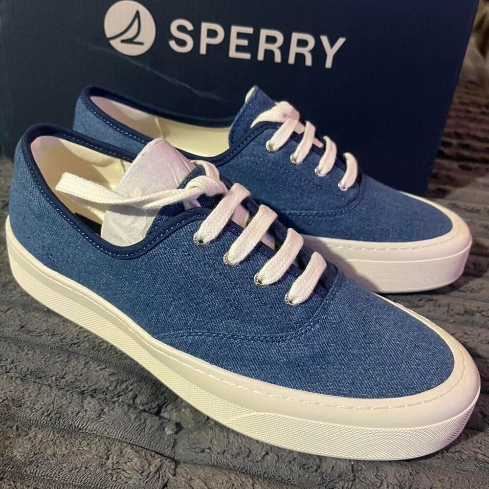 Sperry Crest Vibe Blue Denim Sneakers women’s 8.5 new
